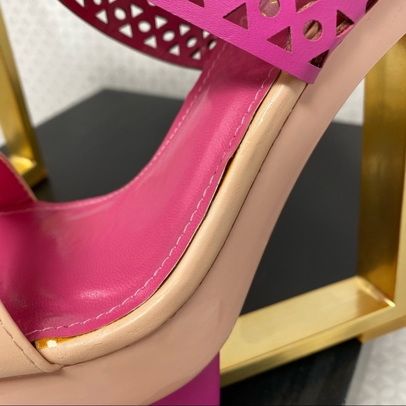 Shoe republic LA GAL pink gold platform heels - Picture 11 of 15